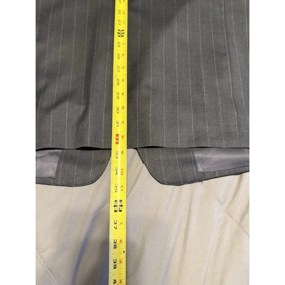 Ermenegildo Zegna‎ Black Pinstripes Wool Blazer Made in Italy Size 56IT